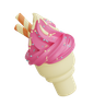 3d cone ice cream illustration