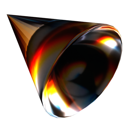 Forma Abstrata de Vidro Cone  3D Icon