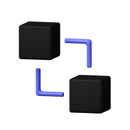 Cadena de bloques conectada  3D Icon