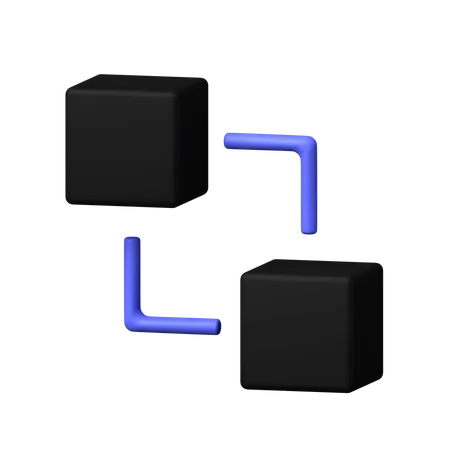 Cadena de bloques conectada  3D Icon