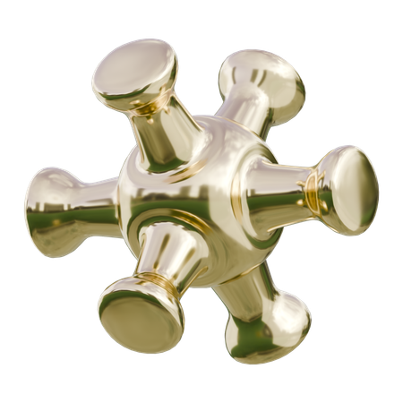 Conector de cubo de seis brazos de latón  3D Icon