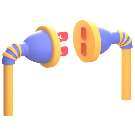 Conector enchufable  3D Icon