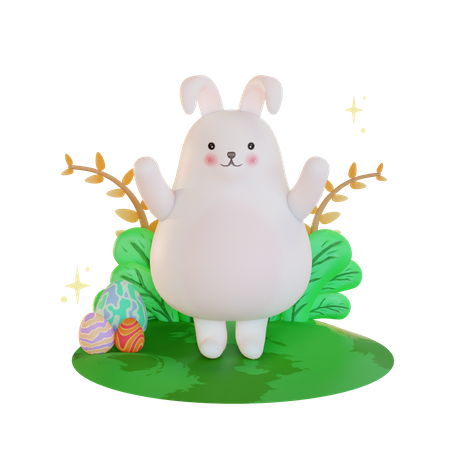 Conejo de Pascua  3D Illustration