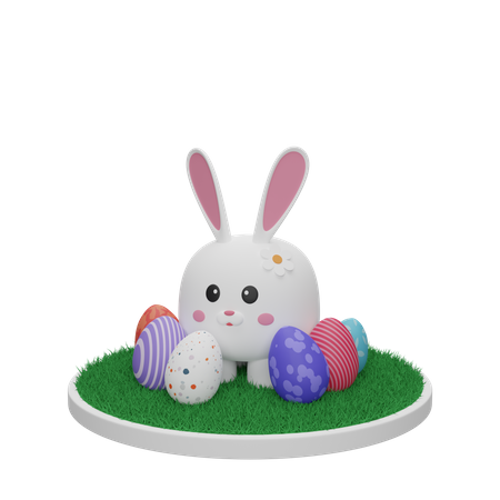 Conejo de Pascua  3D Illustration