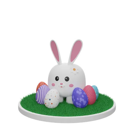 Conejo de Pascua  3D Illustration