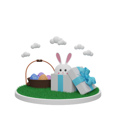 Conejo de Pascua  3D Illustration