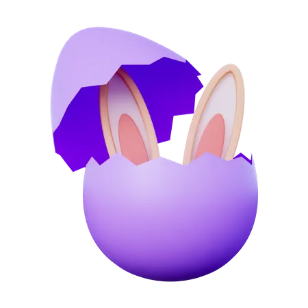 Huevo de pascua de conejito  3D Icon