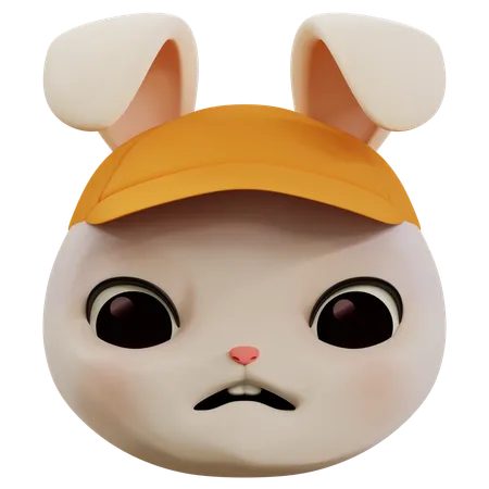 Emoji ansioso de conejo  3D Icon