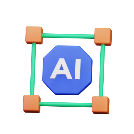 Conexão de IA  3D Icon