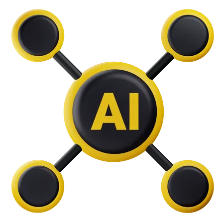 Conexão de IA  3D Icon