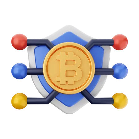 Conexão bitcoin  3D Icon