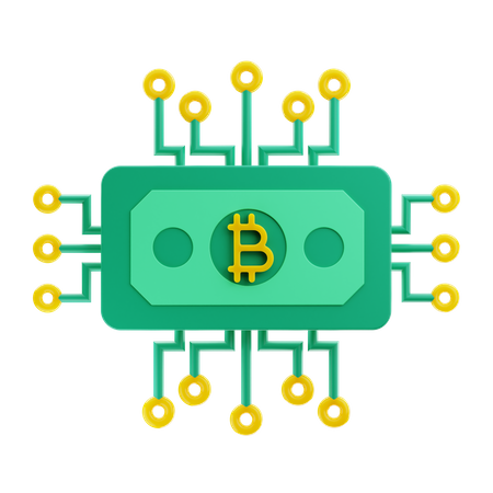 Conexão bitcoin  3D Icon