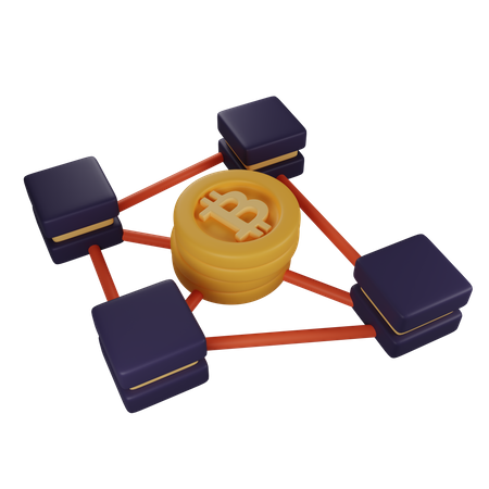 Conexão blockchain  3D Illustration