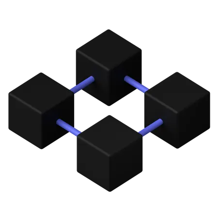 Conexão blockchain  3D Icon