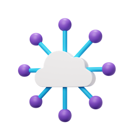 Conexão em nuvem  3D Illustration
