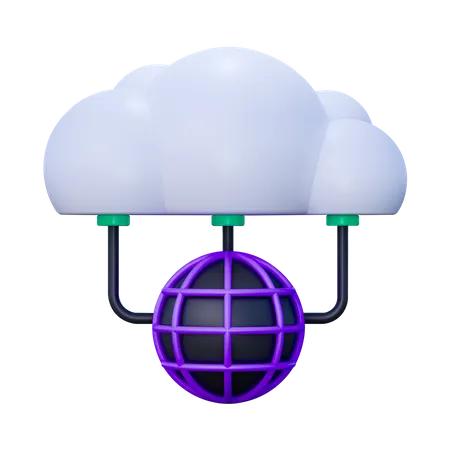 Conexão em nuvem  3D Icon