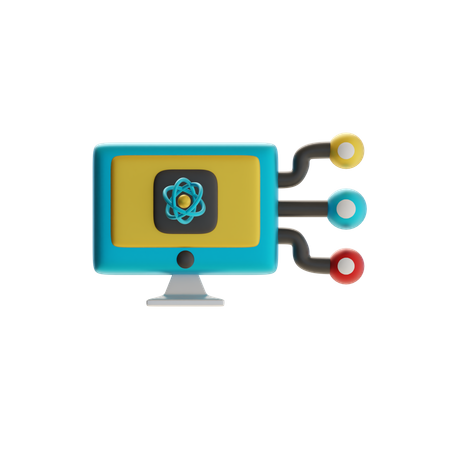 Conexão de computação quântica  3D Icon