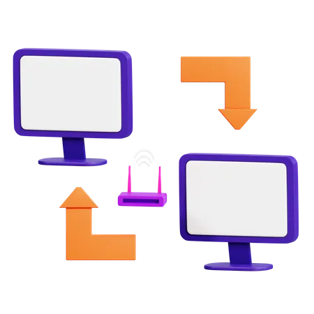 Conexão de computador  3D Icon