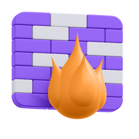 Firewall de conexão  3D Icon