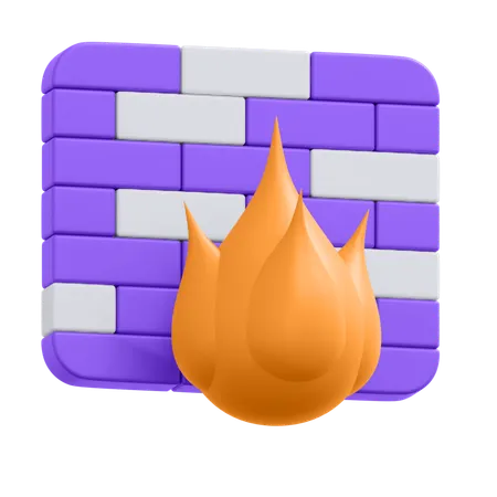 Firewall de conexão  3D Icon