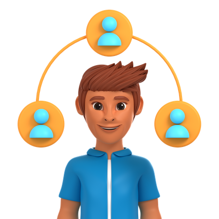 Conexão social  3D Icon