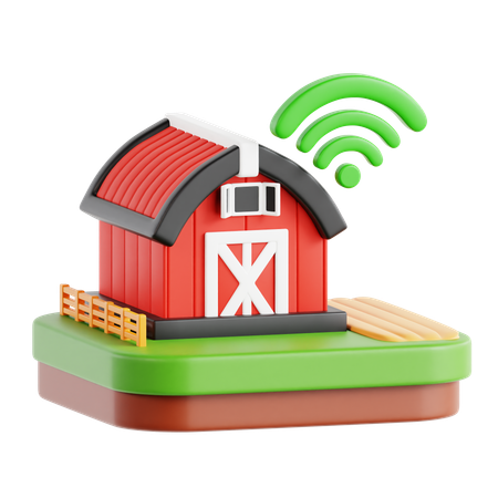 Conexión a internet en la granja  3D Icon