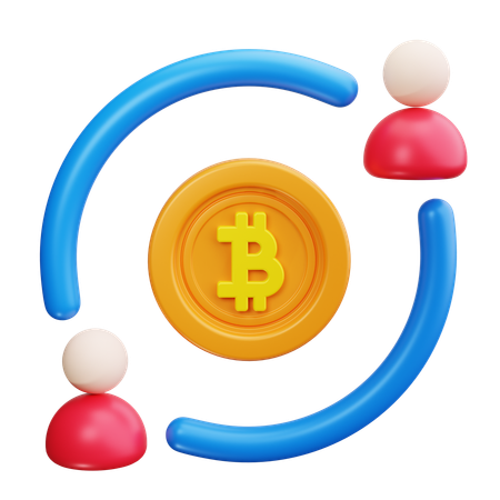 Conexión bitcoin  3D Icon