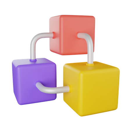 Conexión bitcoin  3D Icon