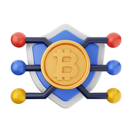 Conexión bitcoin  3D Icon