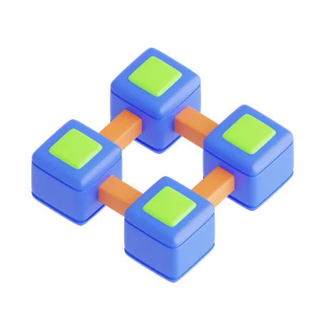 Conexión blockchain  3D Icon