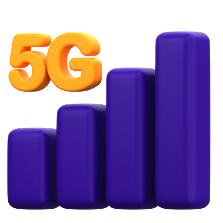 Conexión de datos 5g  3D Icon