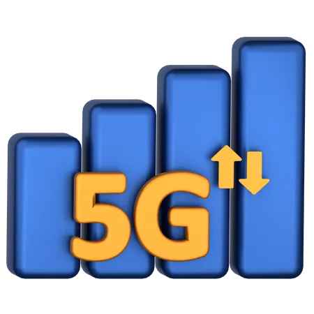 Conexión de datos 5g  3D Icon