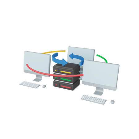 Conexión del servidor  3D Icon