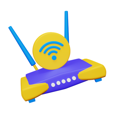 Conexión del enrutador Wifi  3D Icon