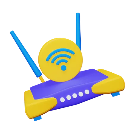 Conexión del enrutador Wifi  3D Icon