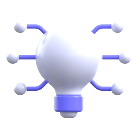 Conexiones de bombillas de IA  3D Icon