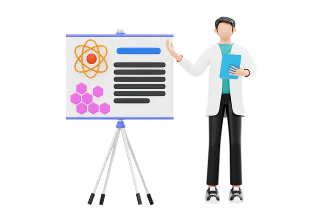 Conférence scientifique  3D Illustration