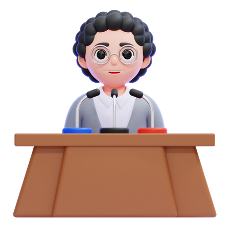 Conferência de imprensa  3D Icon