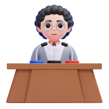Conferência de imprensa  3D Icon