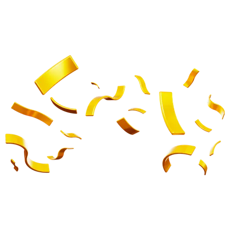 Confete Dourado  3D Icon
