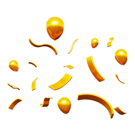 Confete Dourado  3D Icon