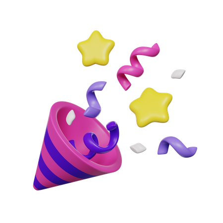 Poppers de confeti  3D Icon