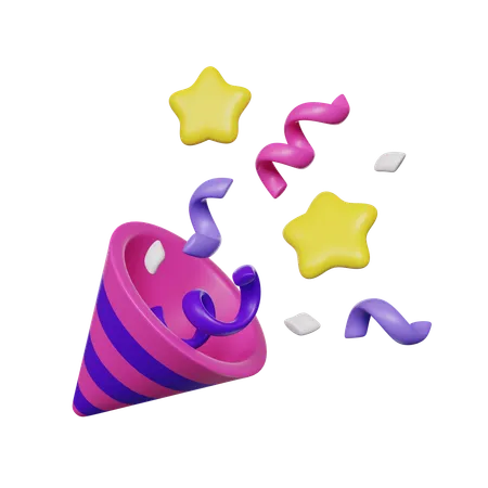 Poppers de confeti  3D Icon