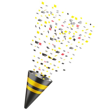 3 D Confetti With Isolated Background 3D Icon
