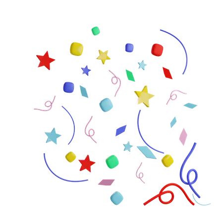 Confetti 3 D Illustration Contains PNG BLEND And OBJ Files 3D Icon