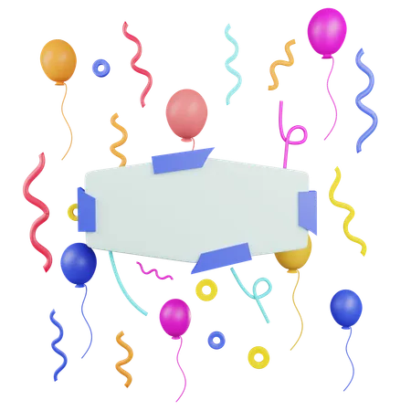 Confetti Balloon Template Contains PNG BLEND GLTF And OBJ Files 3D Icon