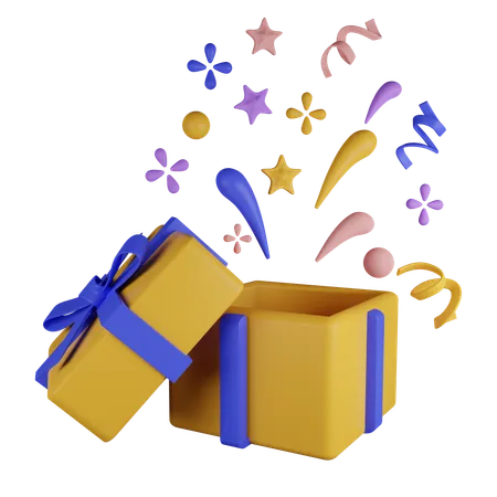 Confetti Box Contains PNG BLEND GLTF And OBJ Files 3D Icon