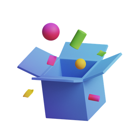 Confetti Box  3D Icon