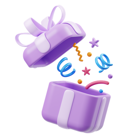 Confetti Box  3D Icon