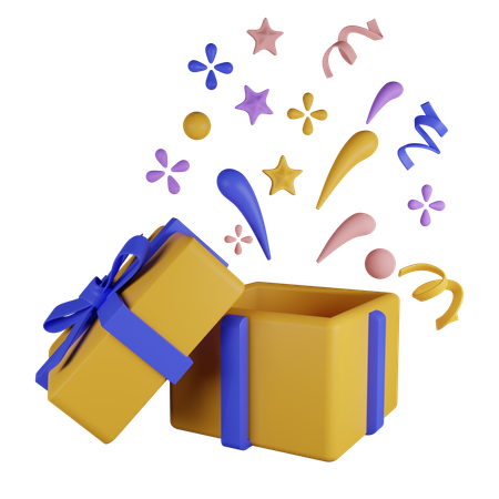 Confetti box  3D Icon